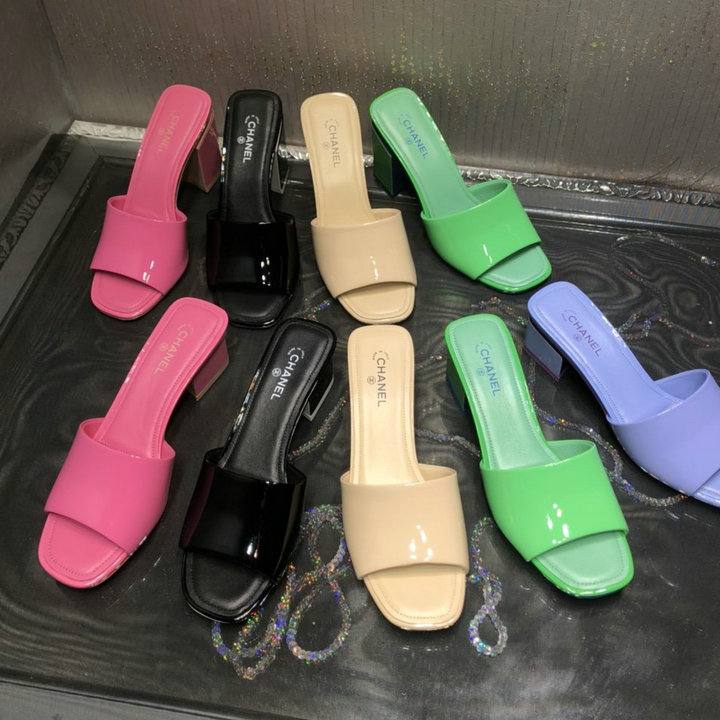 シャネル CHANEL 26-CHJ22005　2022年春夏最新入荷 ハイヒール ミュール スライドサンダル サマーサンダル スクエアヒール スリッパ レディースシューズ カーフレザー