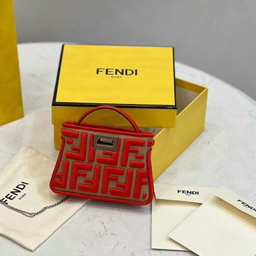 商品名称：フェンディ FENDI 168-FD8523RD　2022年最新入荷 ピーカーブー ミニ ハンドバッグ 2way 斜め掛け ショルダーバッグ クロスボディバッグ チェーンポーチ レディースかばん