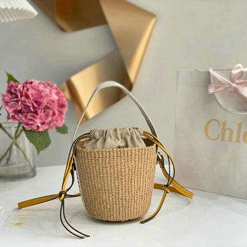 商品名称：クロエ CHLOE 99-CLE6865QT　2022年最新入荷 Woody スモールカゴバッグ ドローストリングクロージャー トートバッグ 斜め掛け ショルダーバッグ クロスボディバッグ
