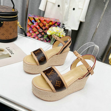 ルイヴィトン LOUISVUITTON 26-LVJ22022L　2022年最新入荷 スターボード ライン サンダル ウェッジソール 厚底サンダル レディースシューズ ロープソール