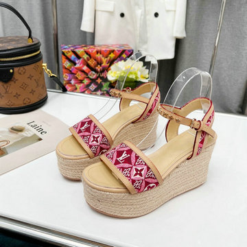 ルイヴィトン LOUISVUITTON 26-LVJ22022M　2022年最新入荷 スターボード ライン サンダル ウェッジソール 厚底サンダル レディースシューズ ロープソール