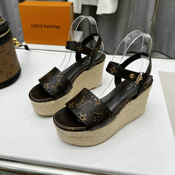 ルイヴィトン LOUISVUITTON 26-LVJ22027L　2022年最新入荷 スターボード ライン サンダル ウェッジソール 厚底サンダル レディースシューズ ロープソール
