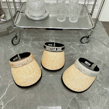 商品名称：クリスチャンディオール CHRISTIAN DIOR AN-MZCD22004　2022年最新入荷 D-ナチュラル バイザー ストローハット 日焼け止め 刺繍入りバンド 帽子