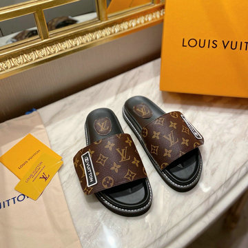 商品名称：ルイヴィトン LOUISVUITTON 26-LVJ22028L　2022年最新入荷 LVサンセット ライン ミュール スライドサンダル スリッパ 男女兼用 厚底ミュール パッド付きアッパー