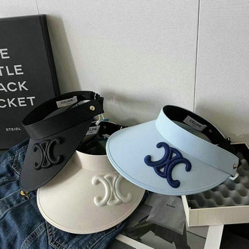 セリーヌ CELINE AN-MZCE22005　2022年最新入荷 トリオンフバイザー ハット 日焼け止め 帽子 トリオンフ刺繍ロゴ