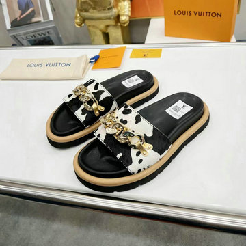 商品名称：ルイヴィトン LOUISVUITTON 26-LVJ22030　2022年最新入荷 LVサンセット ライン ミュール スライドサンダル スリッパ 男女兼用 厚底ミュール パッド付きアッパー