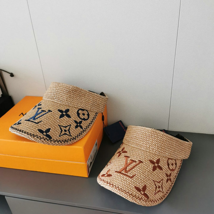 ルイヴィトン LOUISVUITTON AN-MZLV22001　2022年最新入荷 サンバイザー ホローハット 日焼け止め 帽子 オープントップ キャンパス