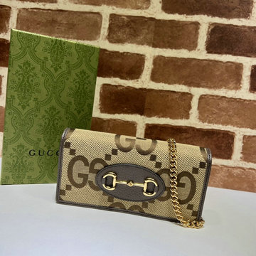 グッチ GUCCI 057-GG621892BXG　2022年最新入荷 1955 ホースビット チェーン付き ウォレット 長財布 斜め掛け ショルダーバッグ クロスボディバッグ キャンパス