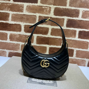 商品名称：グッチ GUCCI 057-GG699514BK　2022年最新作 GGマーモント ハーフムーンシェイプ ミニバッグ ホーボーバッグ 斜め掛け チェーンバッグ クロスボディバッグ カーフレザー