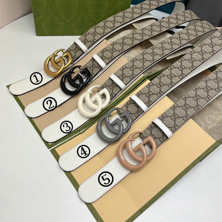 商品名称：グッチ GUCCI 057-GG400693　2022年最新作 ベルト カーフレザー ダブルGバックル 幅4cm