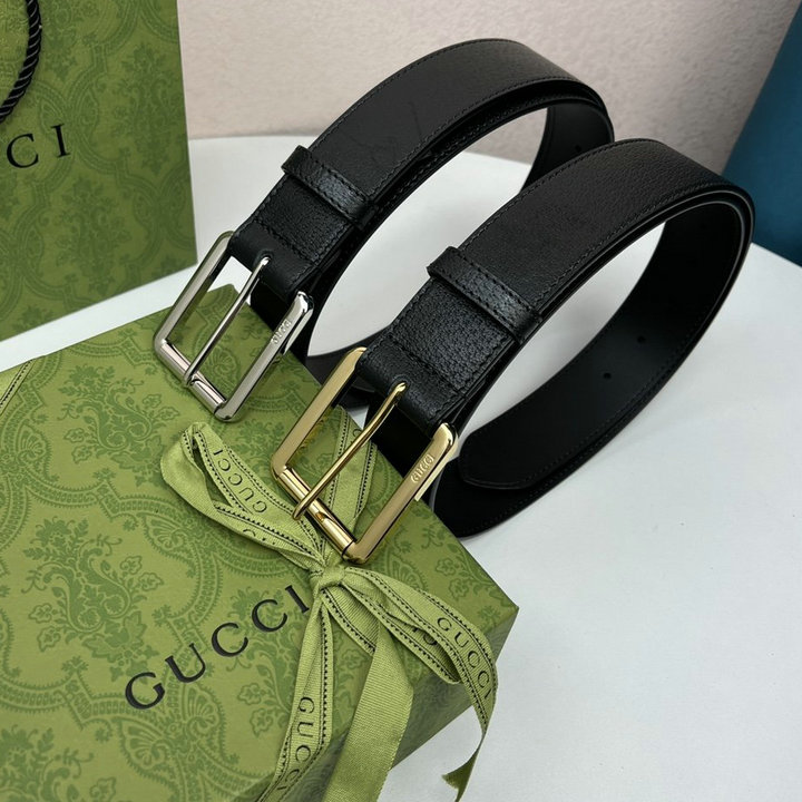 グッチ GUCCI 057-GG406831ZBK　2022年最新作 ベルト カーフレザー スクエアバックル 幅4cm