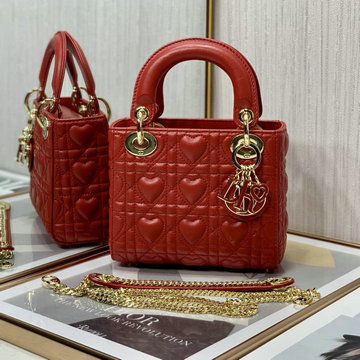 クリスチャンディオール CHRISTIAN DIOR 99-CD6738XRD　2022年最新入荷 レディ ディオール ミニバッグ トートバッグ 2way 斜め掛け ショルダーバッグ クロスボディ