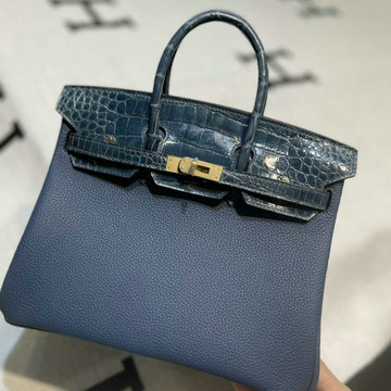 エルメス HERMES 063-HBK25TEGQJNL　2022年最新入荷 バーキンバッグ トップハンドルバッグ トートバッグ ハンドバッグ レディースかばん TOGO革 クロコ革