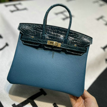 エルメス HERMES 063-HBK25TEGQJZL　2022年最新入荷 バーキンバッグ トップハンドルバッグ トートバッグ ハンドバッグ レディースかばん TOGO革 クロコ革