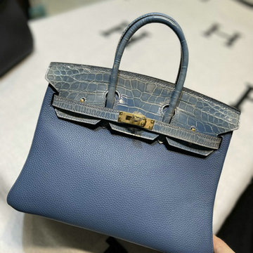 エルメス HERMES 063-HBK25TENQJNL　2022年最新入荷 バーキンバッグ トップハンドルバッグ トートバッグ ハンドバッグ レディースかばん TOGO革 クロコ革