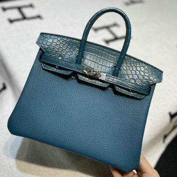 エルメス HERMES 063-HBK25TEWQYZL　2022年最新入荷 バーキンバッグ トップハンドルバッグ トートバッグ ハンドバッグ レディースかばん TOGO革 クロコ革