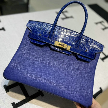 エルメス HERMES 063-HBK30TENQJDL　2022年最新入荷 バーキンバッグ トップハンドルバッグ トートバッグ ハンドバッグ レディースかばん TOGO革 クロコ革