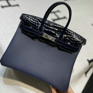 エルメス HERMES 063-HBK25TEGQYSL　2022年最新入荷 バーキンバッグ トップハンドルバッグ トートバッグ ハンドバッグ レディースかばん TOGO革 クロコ革
