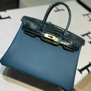 エルメス HERMES 063-HBK30TENQJNL　2022年最新入荷 バーキンバッグ トップハンドルバッグ トートバッグ ハンドバッグ レディースかばん TOGO革 クロコ革