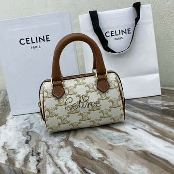セリーヌ CELINE DD-CE195112BZB　2022年最新入荷 ミニ ボストンバッグ トートバッグ ハンドバッグ 2way 斜め掛け ショルダーバッグ トリオンフキャンバス