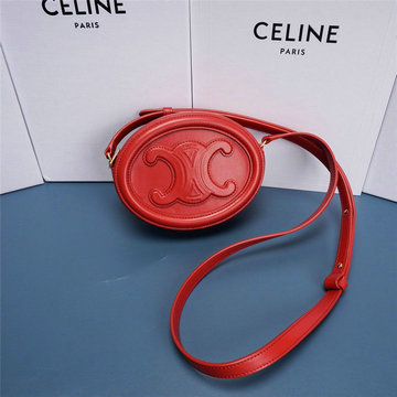 セリーヌ CELINE DD-CE198603RD　2022年最新入荷 オーバルバッグ キュイル トリオンフ 斜め掛け ショルダーバッグ クロスボディバッグ レディースかばん カーフスキン