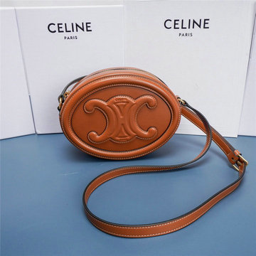 セリーヌ CELINE DD-CE198604JZ　2022年最新入荷 オーバルバッグ キュイル トリオンフ 斜め掛け ショルダーバッグ クロスボディバッグ レディースかばん カーフスキン