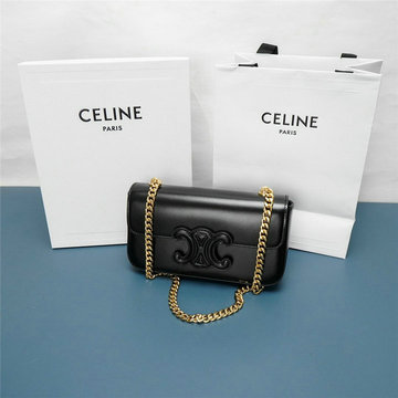 セリーヌ CELINE DD-CE199243PJBK　2022年最新入荷 チェーン ショルダーバッグ キュイル トリオンフ クロスボディバッグ レディースかばん カーフスキン
