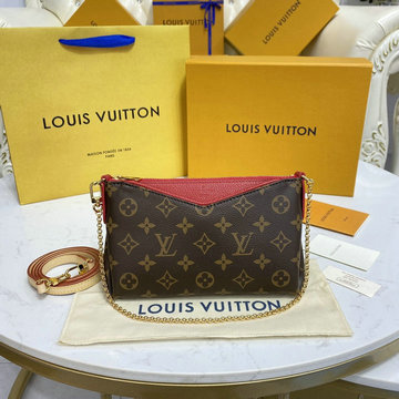 ルイヴィトン LOUISVUITTON 057-M41638　2022年最新入荷 パラスクラッチ 斜め掛け ショルダーバッグ クロスボディバッグ レディースかばん モノグラムキャンパス