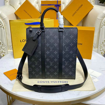 ルイヴィトン LOUISVUITTON 057-M46098　2022年最新入荷 サックプラ クロス トートバッグ ハンドバッグ 2way ショルダーバッグ ブリーフケース モノグラム エクリプス