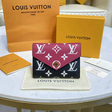 ルイヴィトン LOUISVUITTON 057-M81285　2022年最新入荷 ポルトフォイユ ヴィクトリーヌ 三つ折り短財布 小銭入れ付き モノグラム アンプラント レザー