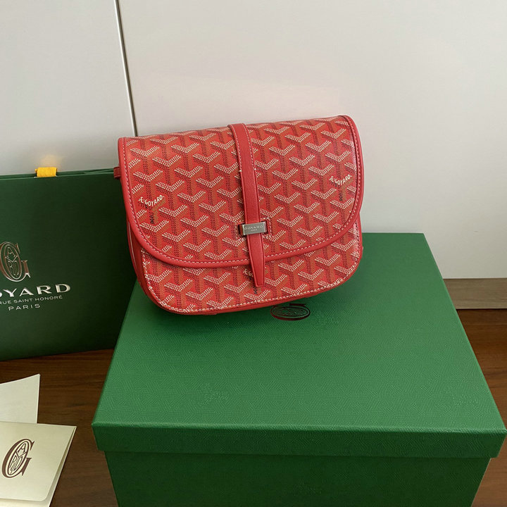 ゴヤール GOYARD BX-GY8016RD　2022年新色入荷 ベルヴェデール バッグ 斜め掛け ショルダーバッグ クロスボディバッグ コーティングキャンバス レザー