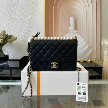 シャネル CHANEL JS-CH0582BK　2022年最新入荷 フラップバッグ 斜め掛け ショルダーバッグ レディースかばん ラムスキン パール