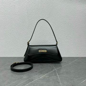 バレンシアガ BALENCIAGA XX-BA59065PBK　2022年最新入荷 XX スモール フラップバッグ ホーボーバッグ シャイニー スーパーサプル トートバッグ