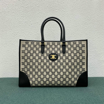 セリーヌ CELINE XX-CE194342BBK　2022年最新入荷 ホリゾンタルカバ トートバッグ ハンドルバッグ トリオンフの刺繍入りテキスタイル