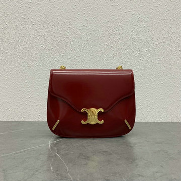 セリーヌ CELINE XX-CE199273PJH　2022年最新入荷 チェーン ブザス トリオンフ フラップバッグ 斜め掛け ショルダーバッグ クロスボディバッグ シャイニーカーフスキン