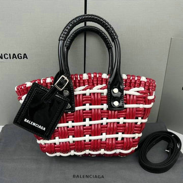 バレンシアガ BALENCIAGA DDB-BA6780282PRB　2022年最新入荷 Bistro XXS ストラップ付きバスケットバッグ トートバッグ ハンドバッグ 2way ショルダーバッグ