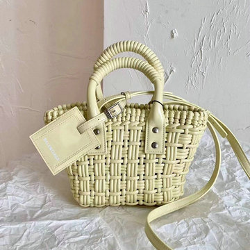 バレンシアガ BALENCIAGA DDB-BA6780282QQY　2022年最新入荷 Bistro XXS ストラップ付きバスケットバッグ トートバッグ ハンドバッグ 2way ショルダーバッグ
