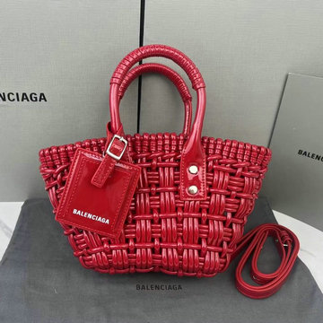 バレンシアガ BALENCIAGA DDB-BA6780282QRD　2022年最新入荷 Bistro XXS ストラップ付きバスケットバッグ トートバッグ ハンドバッグ 2way ショルダーバッグ