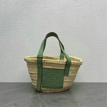 ロエベ LOEWE ZZ-LE22393GL　2022年最新入荷 バスケットバッグ トートバッグ ハンドバッグ ショルダーバッグ レディースかばん ヤシの葉＋カーフ
