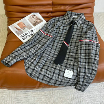 商品名称：トム ブラウン Thom Browne MS-CCTB22002　2022最新入荷 チェック柄 シャツ ロングスリーブ ワイシャツ 長袖 トップス
