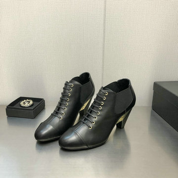 シャネル CHANEL 26-CHJ22046　2022年秋冬最新入荷 アンクルブーツ ローヒールシューズ レースアップシューズ レディースシューズ カジュアルシューズ