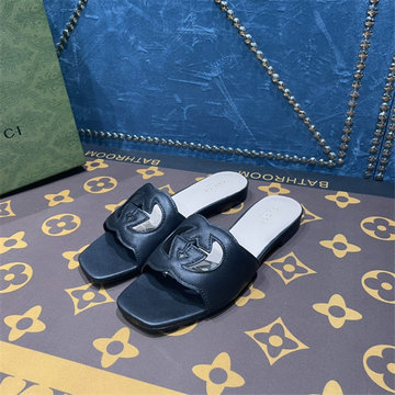 商品名称：グッチ GUCCI 26-GGJ22044PPK　2022年最新入荷 インターロッキングG カットアウト ウィメンズ スライドサンダル フラットミュール レディースシューズ 靴