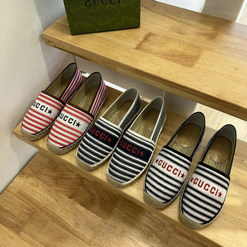 グッチ GUCCI 26-GGJ22049　2022年最新入荷 メンズ GUCCI スター エスパドリーユシューズ ローファー フラットシューズ 男女兼用