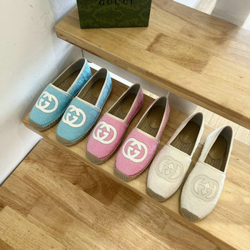 グッチ GUCCI 26-GGJ22050　2022年秋冬最新入荷 インターロッキングG ウィメンズ エスパドリーユシューズ ローファー フラットシューズ レディースシューズ