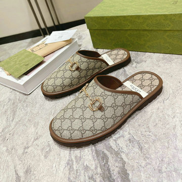 グッチ GUCCI 26-GGJ22054B　2022年秋冬最新入荷 ホースビット付き メンズ スリッパ スリッポンシューズ フラットミュール GGスプリーム キャンバス