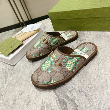 グッチ GUCCI 26-GGJ22054Y　2022年秋冬最新入荷 ホースビット付き メンズ スリッパ スリッポンシューズ フラットミュール GGスプリーム キャンバス