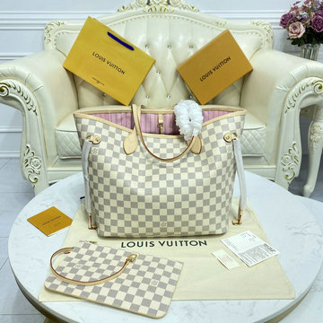 ルイヴィトン LOUISVUITTON 057-N41605　2022年最新入荷 ネヴァーフルMM アイコンバッグ トートバッグ ハンドバッグ ダミエアズールキャンパス