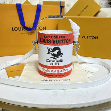 商品名称：ルイヴィトン LOUISVUITTON 057-M81590　2022年最新入荷 LV ペイント カン メタルハンドルバッグ トートバッグ 2way 斜め掛け ショルダーバッグ クロスボディバッグ