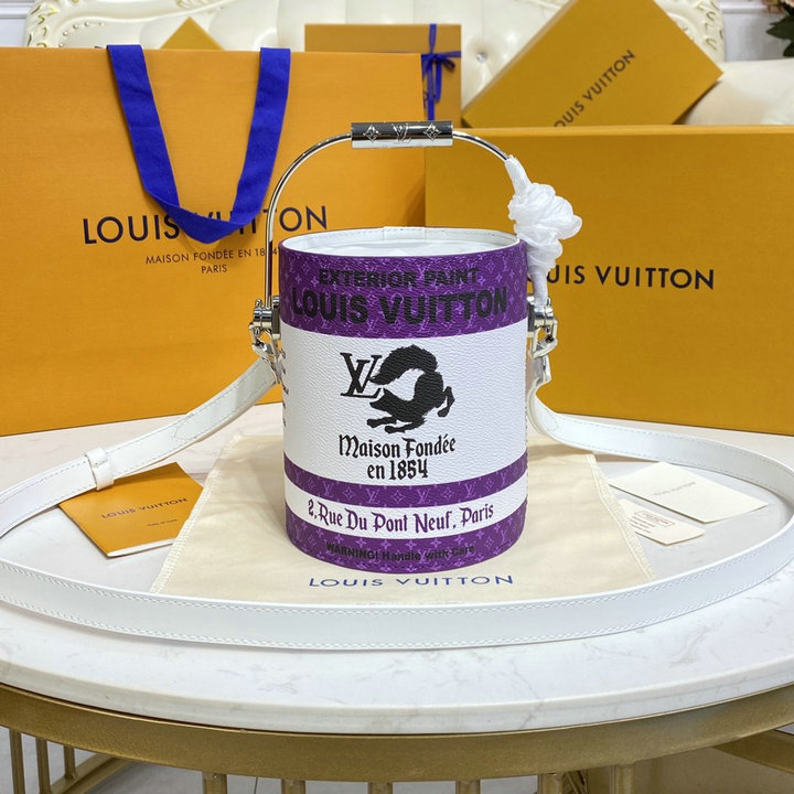 商品名称：ルイヴィトン LOUISVUITTON 057-M81591　2022年最新入荷 LV ペイント カン メタルハンドルバッグ トートバッグ 2way 斜め掛け ショルダーバッグ クロスボディバッグ