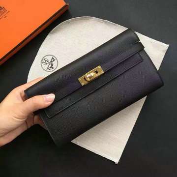 エルメス HERMES 063-H708SJBK　2022最新入荷 ケリーウォレット ポーチ 手持ちかばん ロングウォレット クラッチバッグ ヴォーエプソン